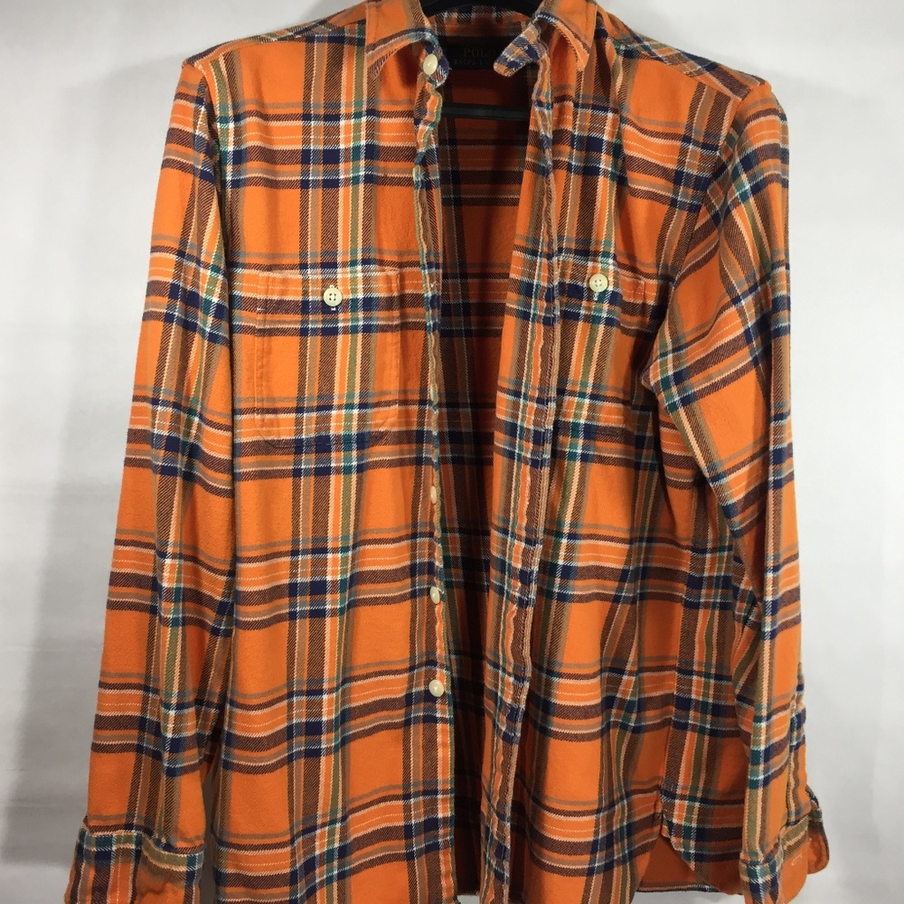 Polo Ralph Lauren Orange Plaid Flannel Shirt